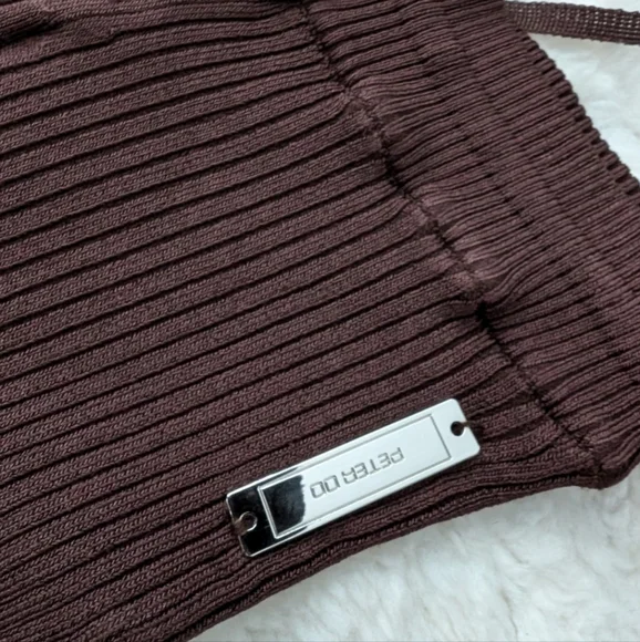 China Peter Do Brown Flared Ribbed Pants small - Picture 11 of 16